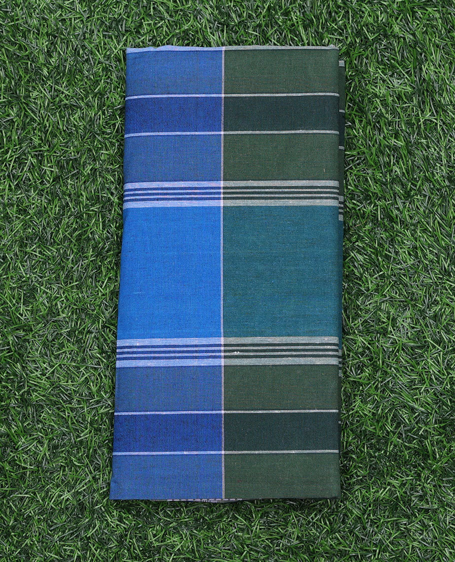 Multi-color checks & stripes design cozy pure cotton lungi