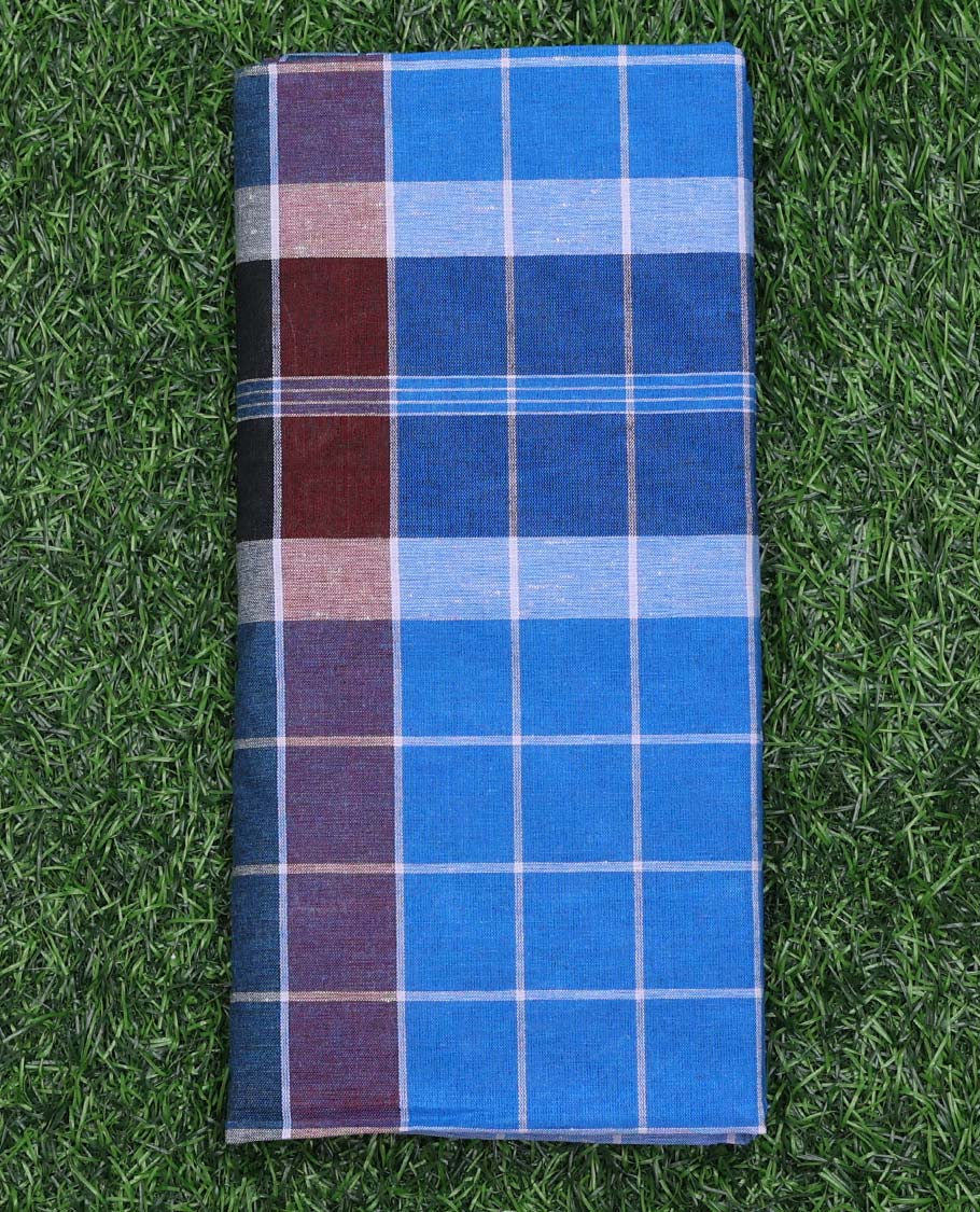 Multi-color medium size checked design cozy pure cotton lungi