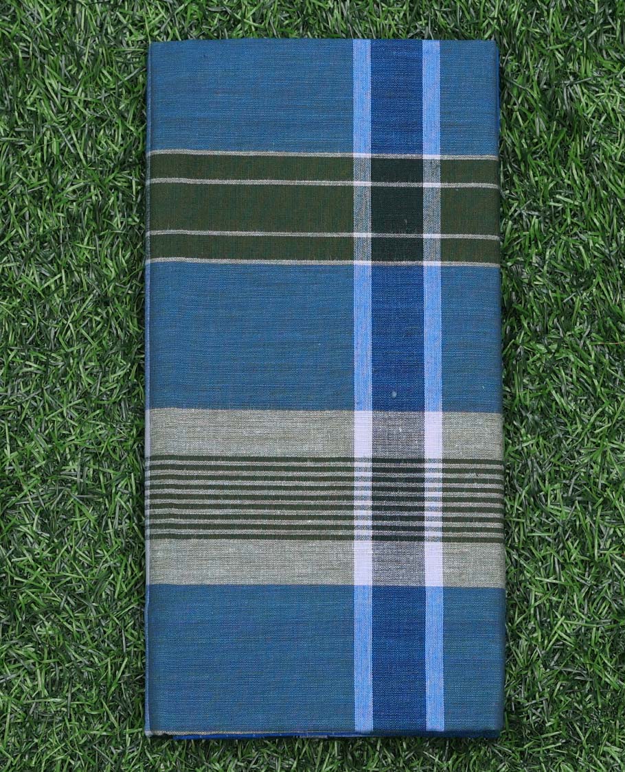 Multi-color checks & stripes cozy pure cotton lungi