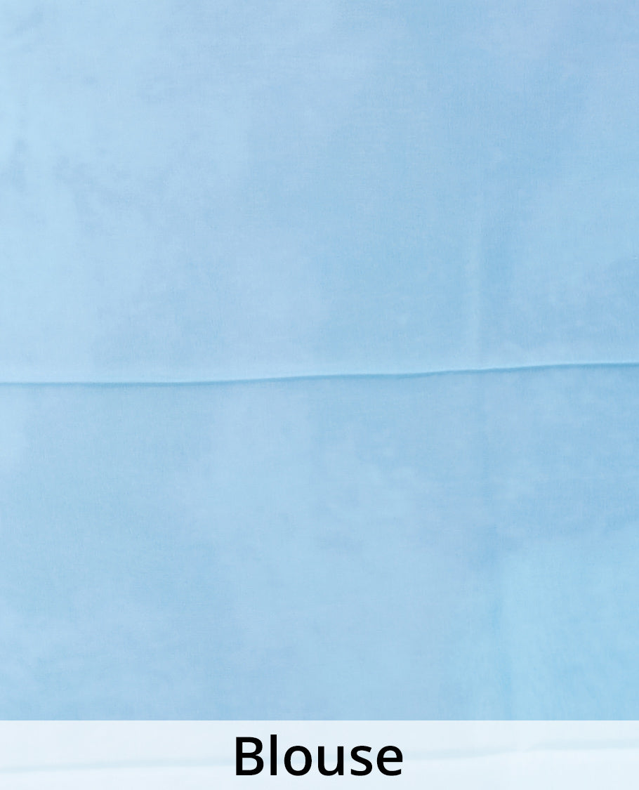 Borderless multi-color painting-style abstract printed semi banaras crepe saree