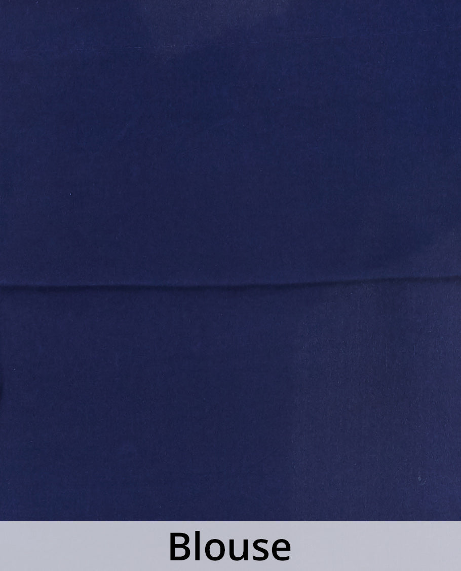 Borderless multi-color big rose floral motifs printed pure chiffon saree