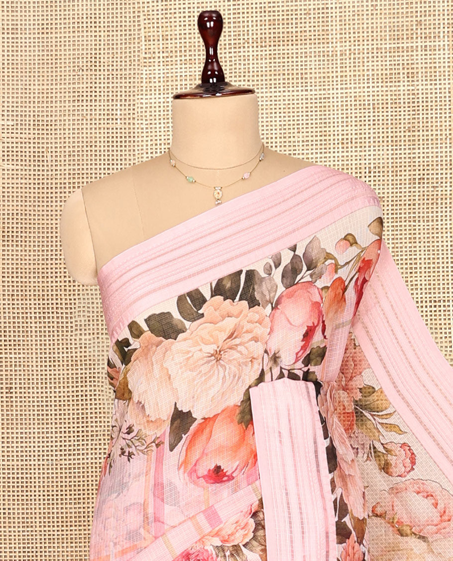 Pink Checks Kota Saree