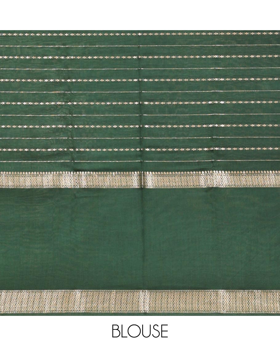 Red Assam Silk Saree, Ornamented with Checks, Complemented by a Contrast Traditional Border, Zari-Design Pallu, and a Contrast Blouse