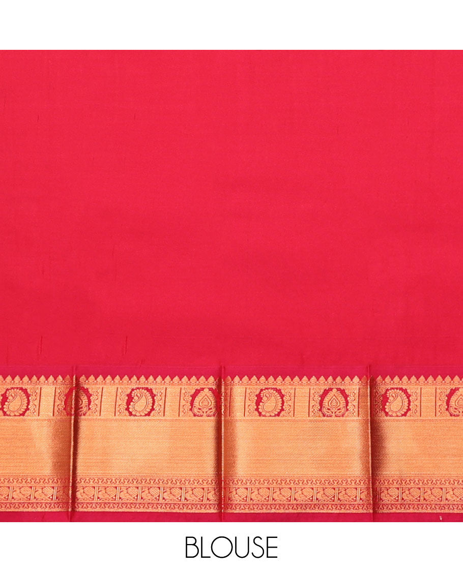 Pink Budget Silk Saree, Dazzled with Jacquard, Complemented by Contrast Traditional Zari Border, Grand Jaal Pallu, and a Contrast Blouse