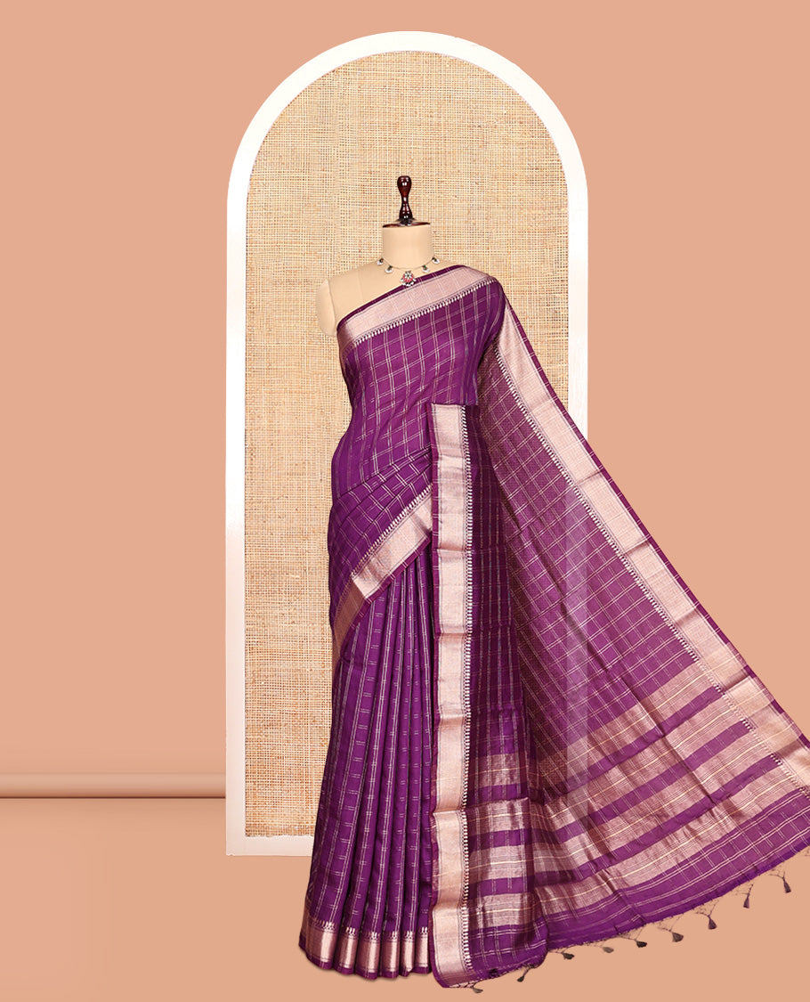 Purple Assam Silk Saree