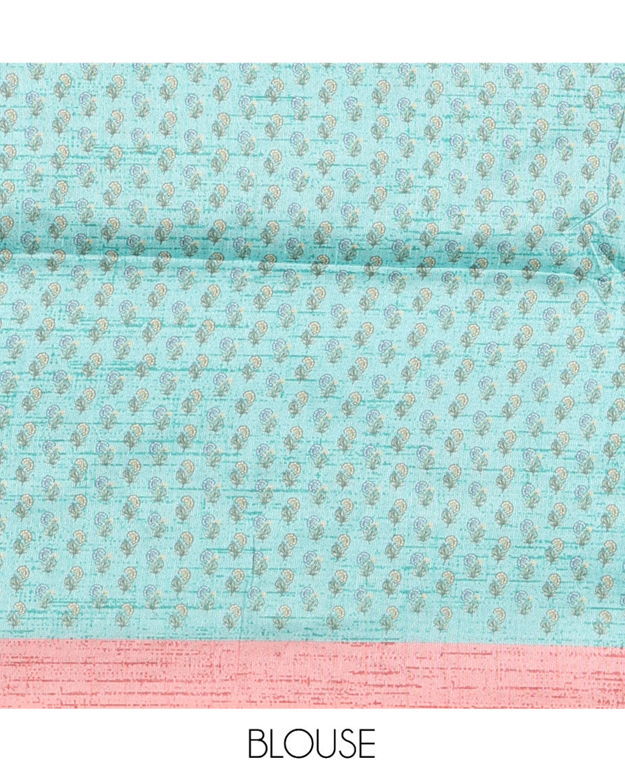 Rust Pink Semi-Tussar Saree