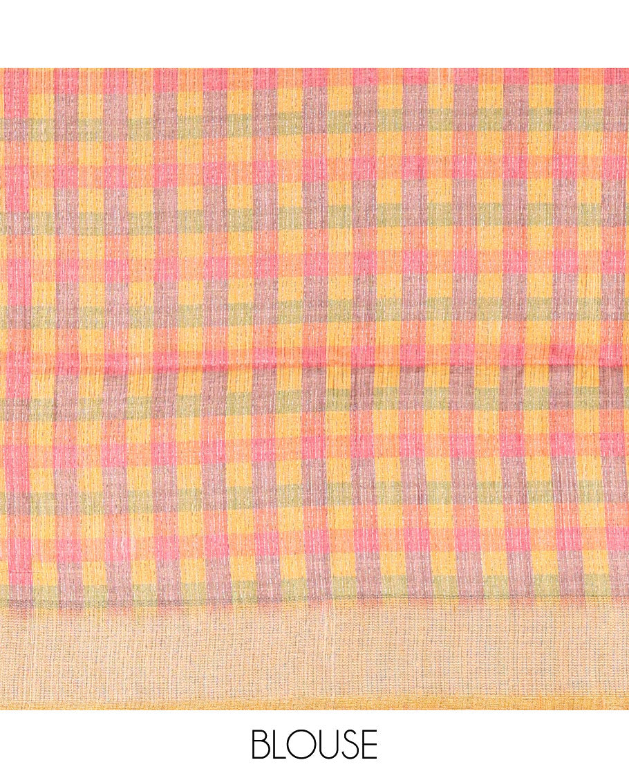 Mustard Fancy Tussar Silk Saree