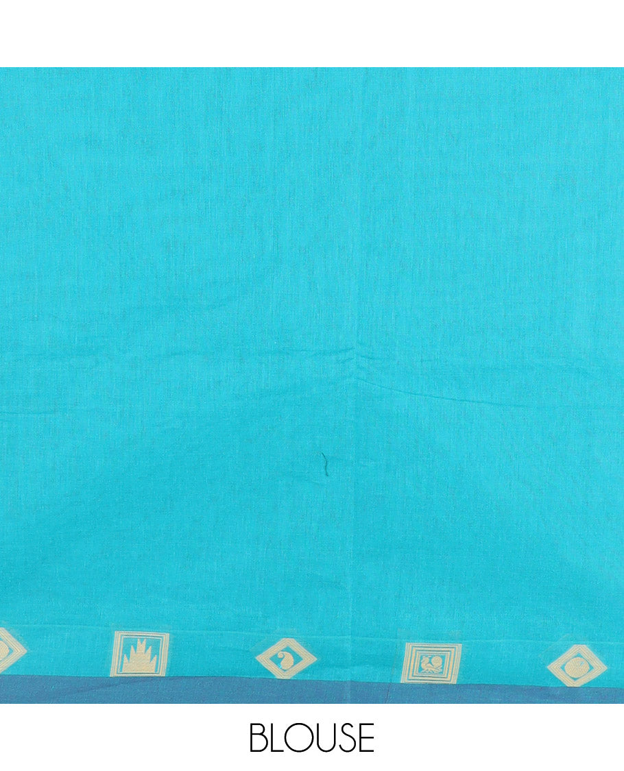 Purple Coimbatore Cotton Saree Enlivened with Traditional Designs All Over Its Body, Subtly Woven Border, Captivating Contrast Pallu of Jaal Designs, and Paired with a Contrast Blouse