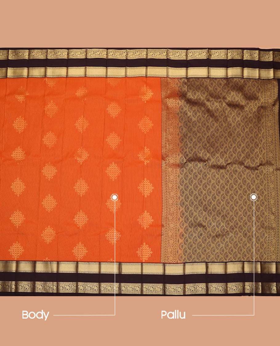 Orange Budget Silk Saree