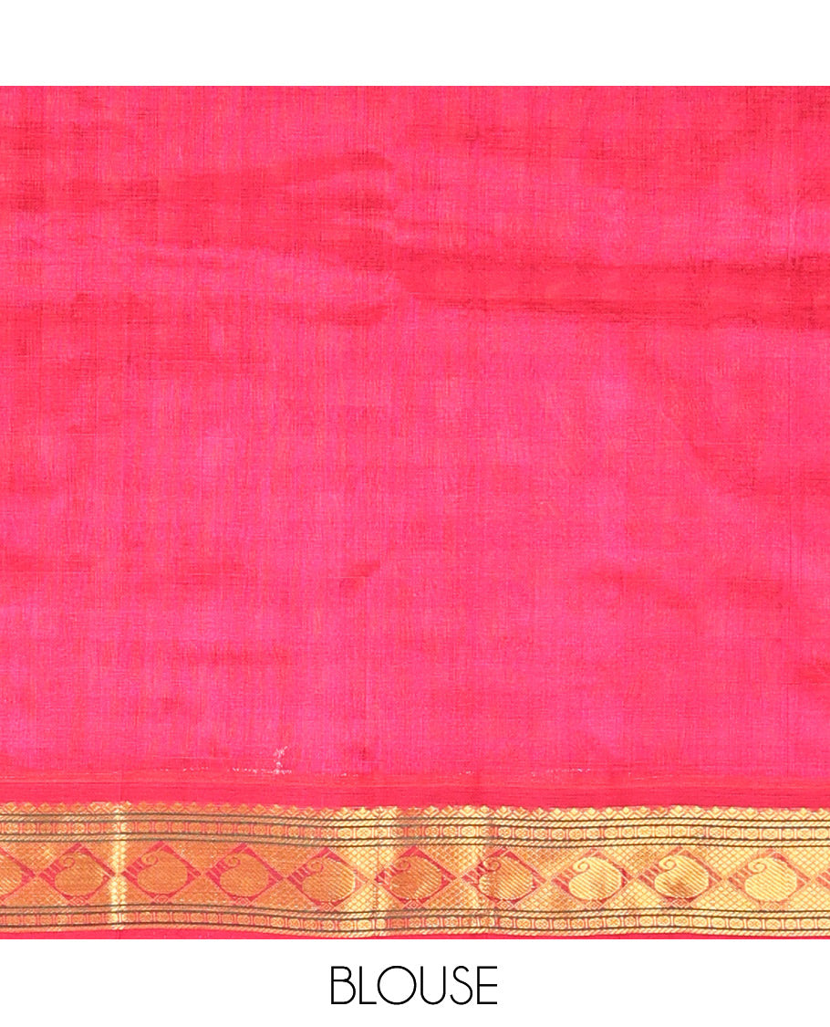 Black-White Checked Kuppadam Silk Saree
