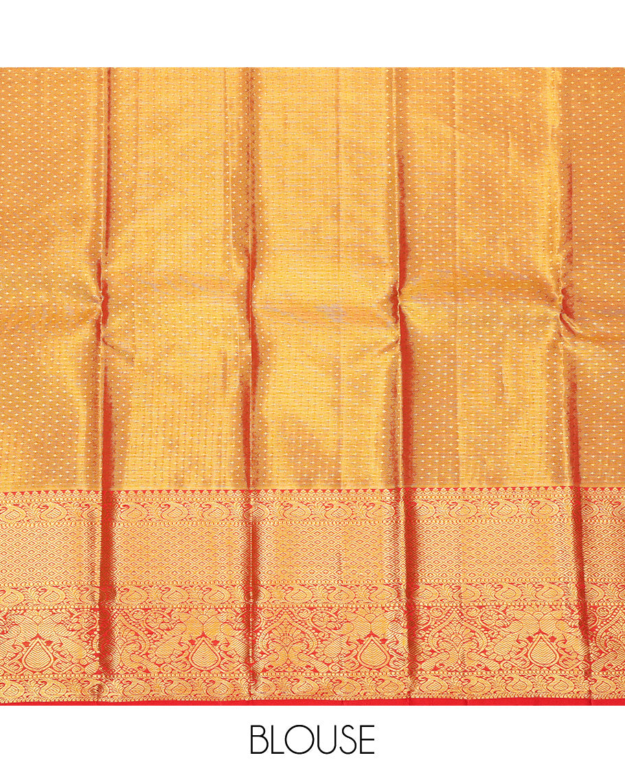 Cream Pure Silk Navarathna Pavadai Material Set