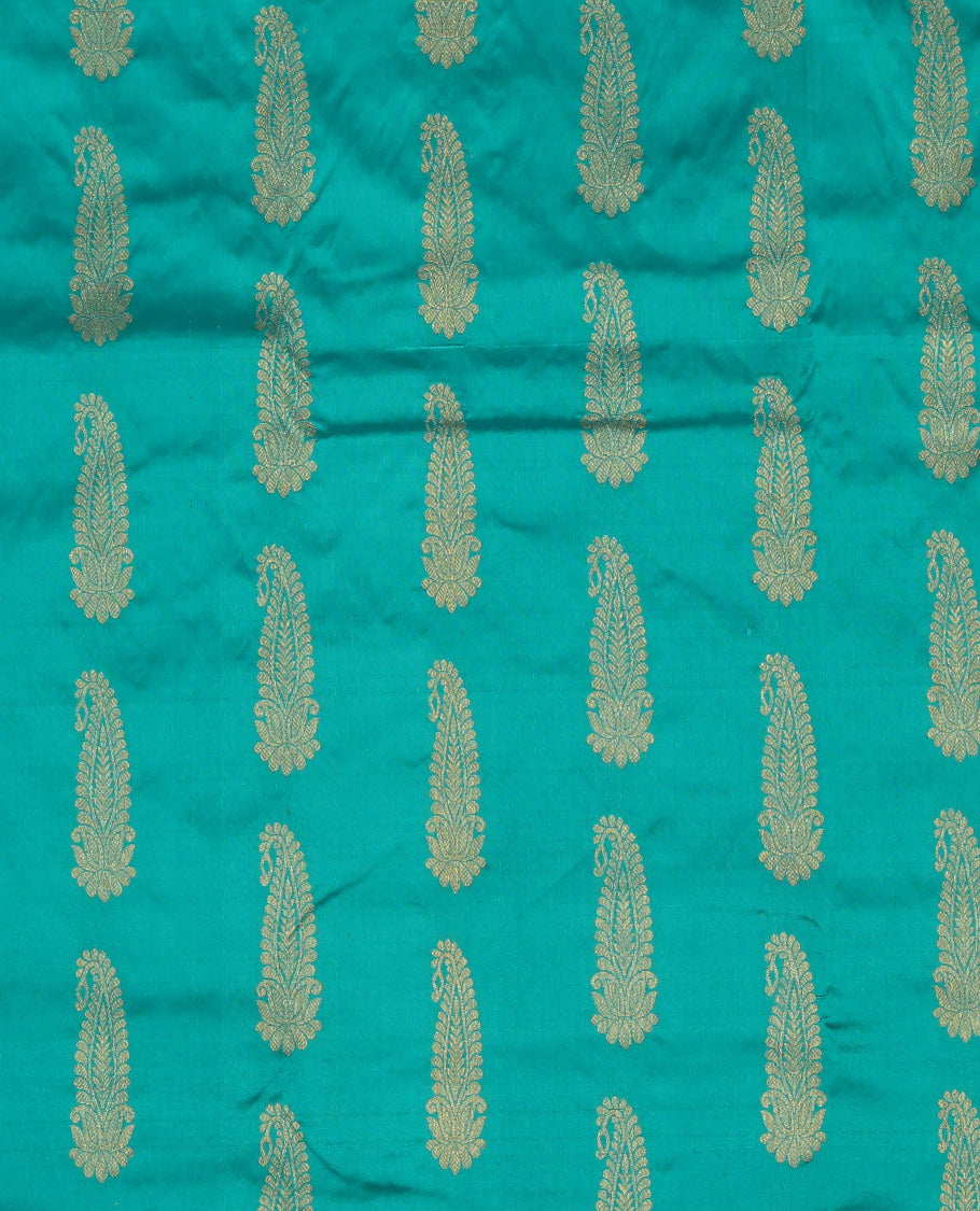 Blue Pure Silk Navarathna Pavadai Material Set