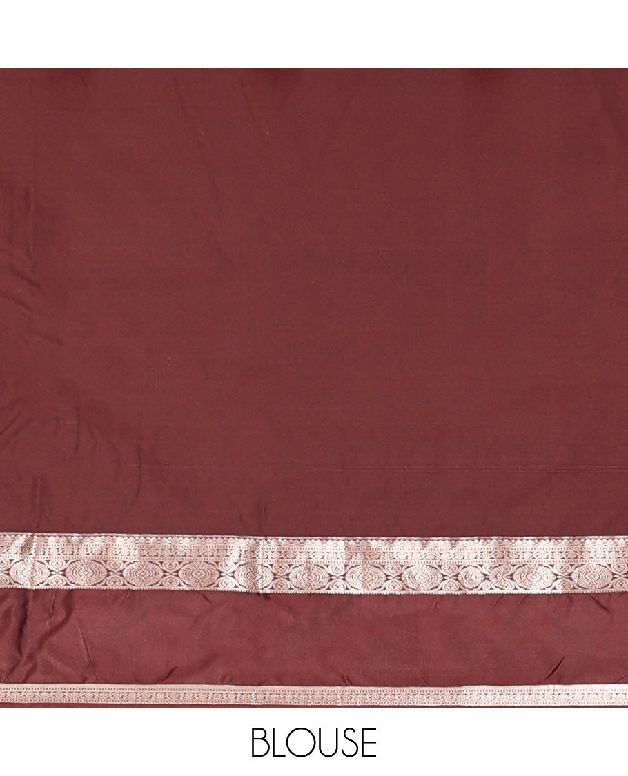Orange Zari Butta Gift Saree