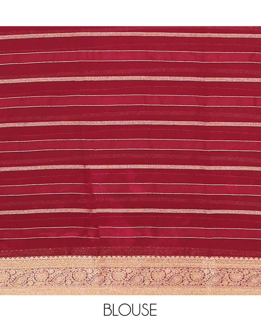 Light Maroon Semi Mysore Silk Saree