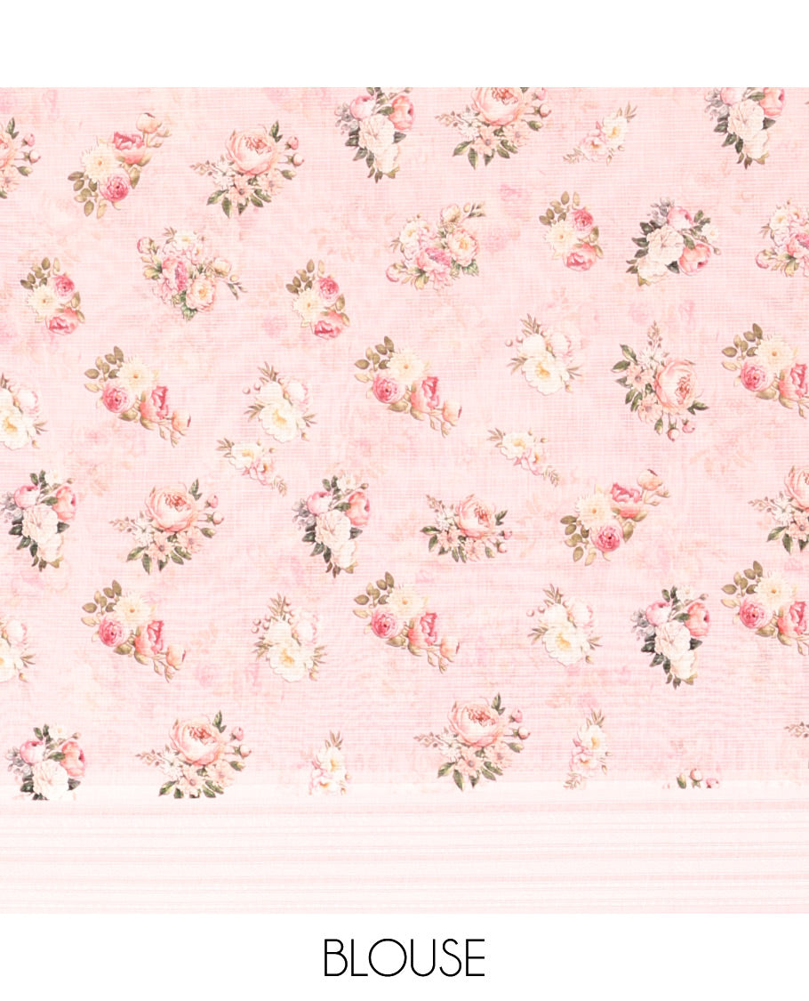 Pink Checks Kota Saree