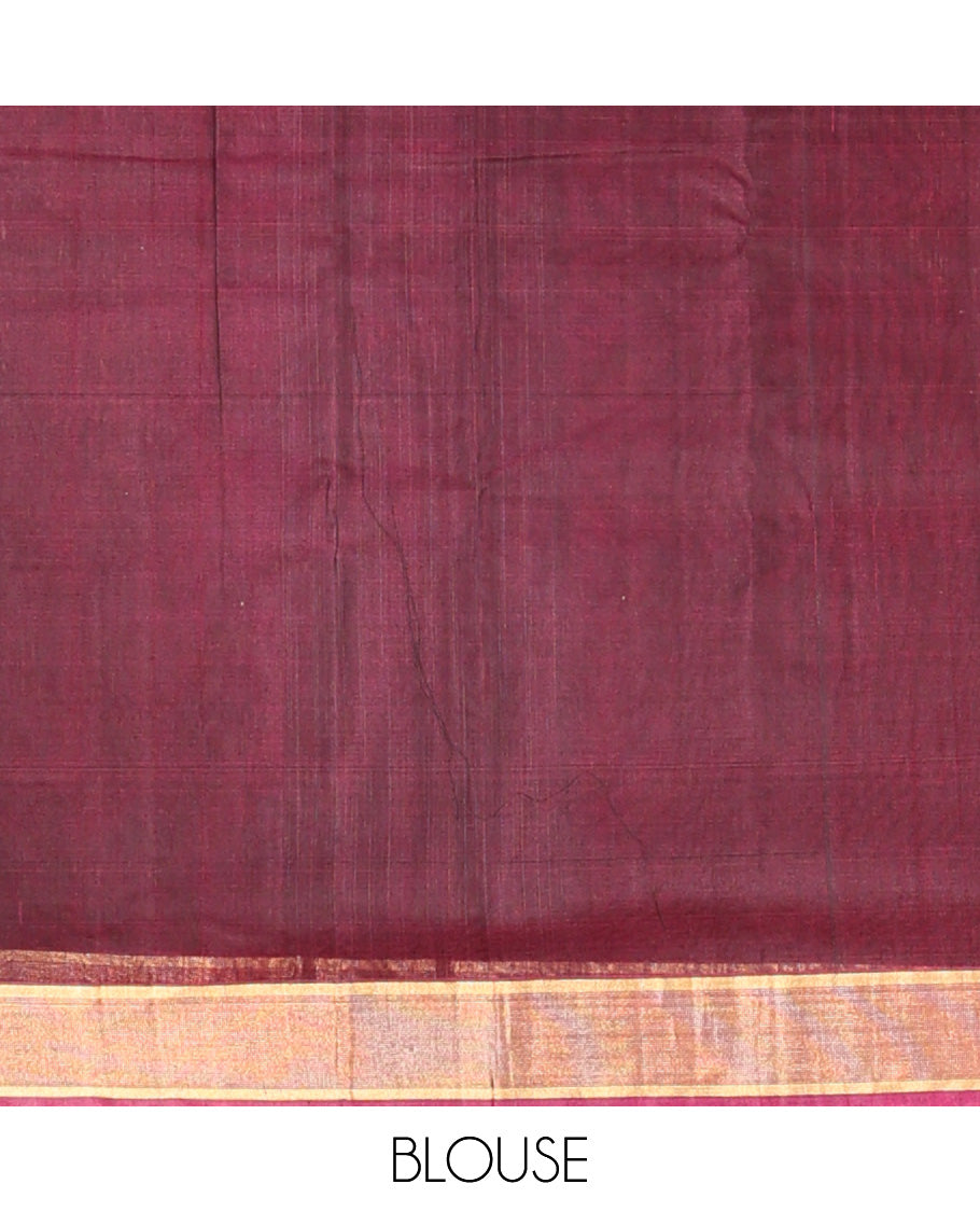 Blue Plain Silk Cotton Saree