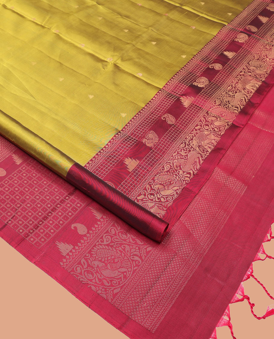 Green Mayuri Lite Silk Mix Saree