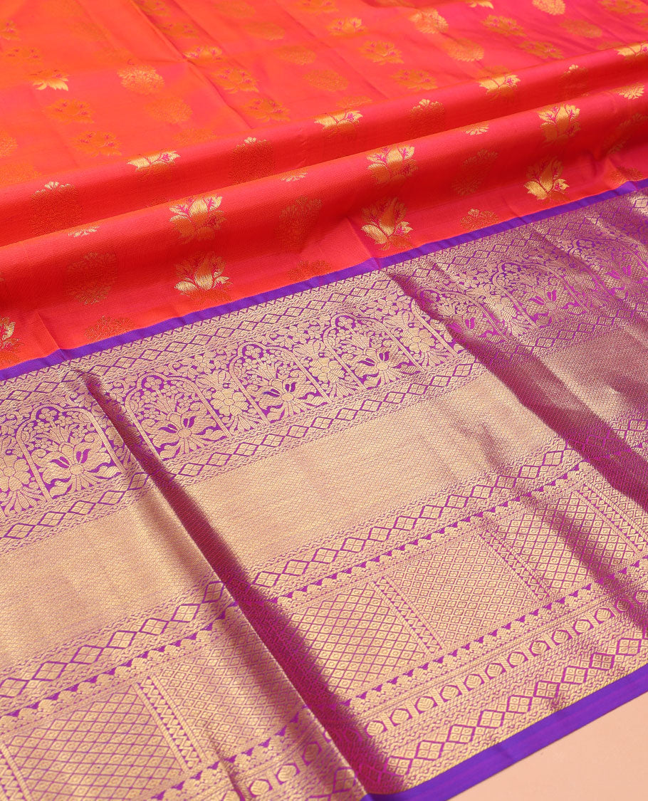 Red Pure Silk Half Saree