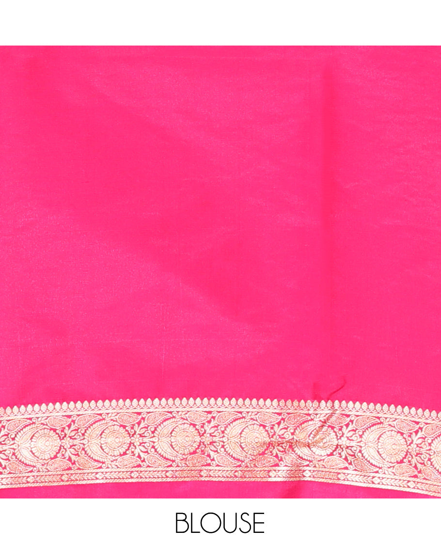 Pink Banaras Nylon Saree
