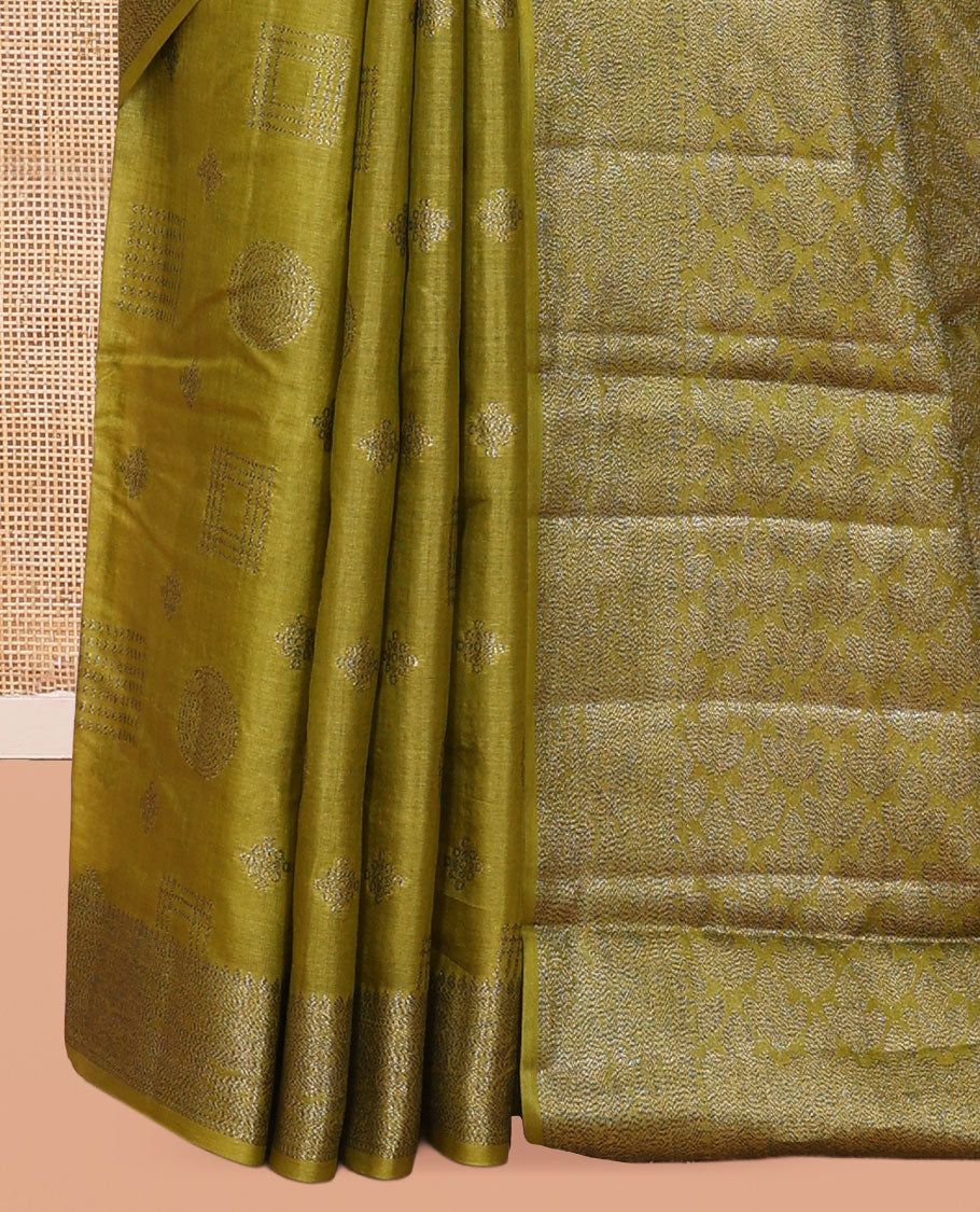 Green Tussar Silk Saree