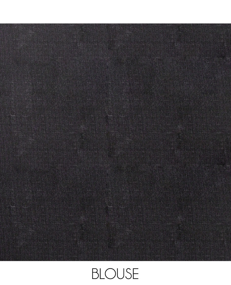 Borderless Black and Purple Art Khadi Cotton Saree, Detailed with Batik Print-Style Vines Print on Its Body, Self-Pallu of Batik Print, and Paired with a Matching Blouse