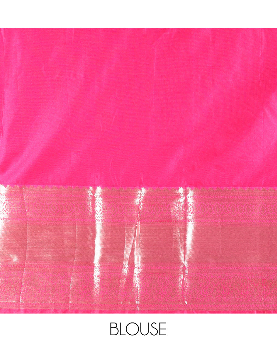 Chocolate Brown-Rani Pink Budget Silk Saree