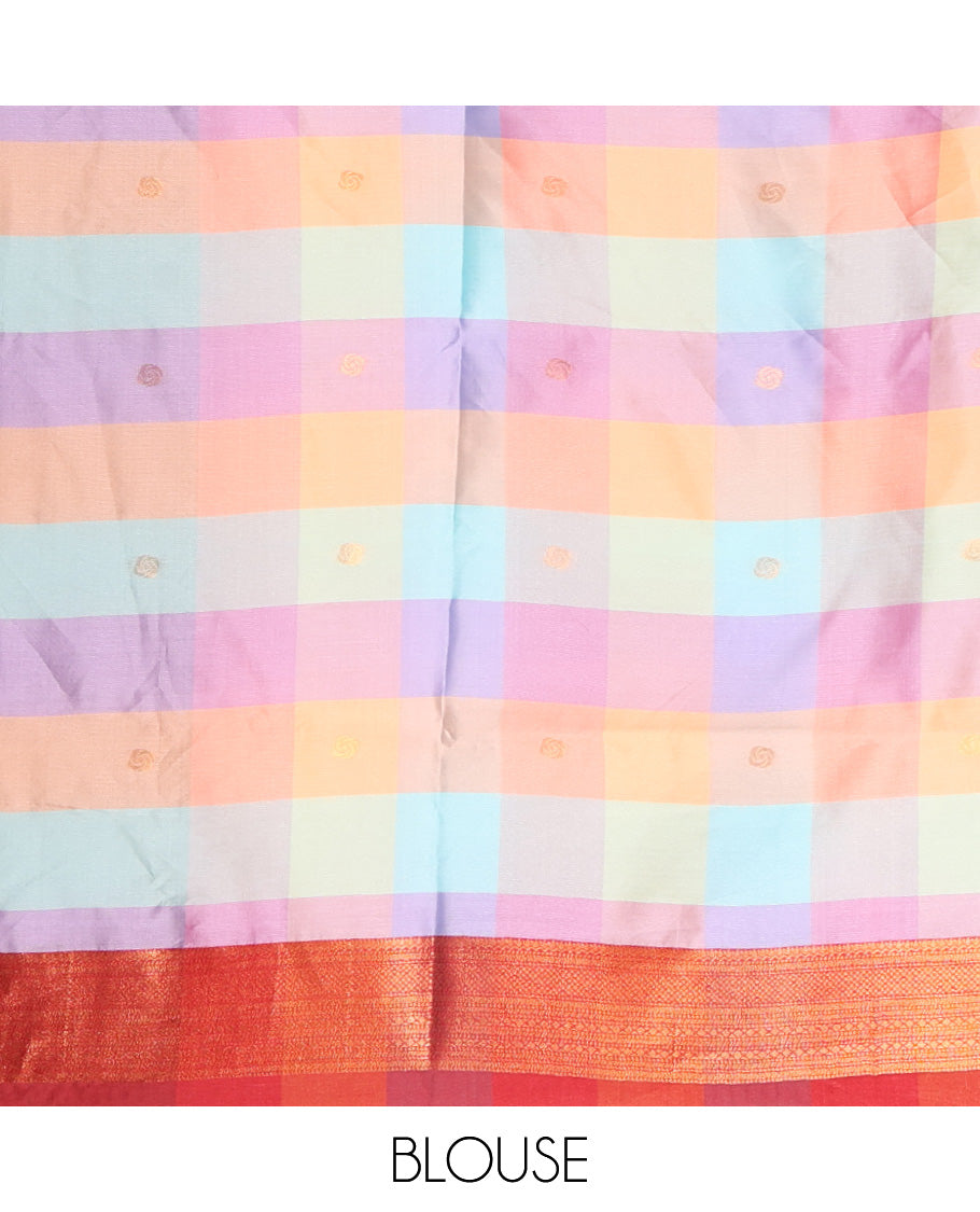 Rust Fancy Softy Silk Saree