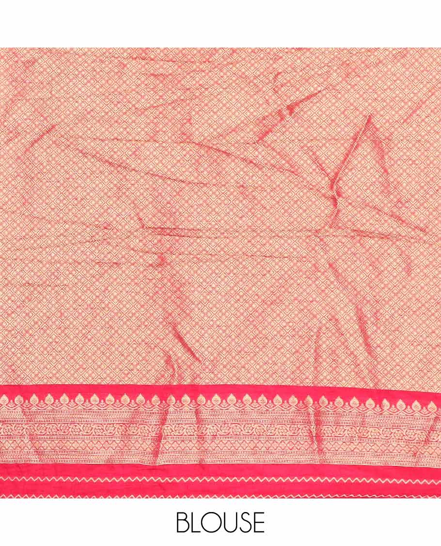 Purple floral motifs embroidery semi-banaras dola silk saree with contrast zari border & floral vine embroidery pallu