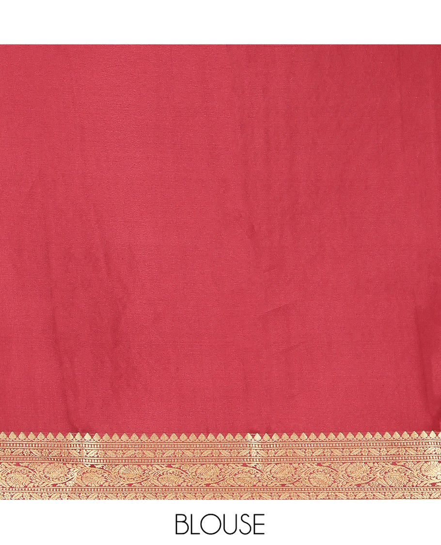 Green Mysore Silk Saree, Embellished with Lotus Vine and Pichwai Cow Designs, Complemented by a Contrast Traditional Zari Border, Grand Pallu, and a Contrast Blouse