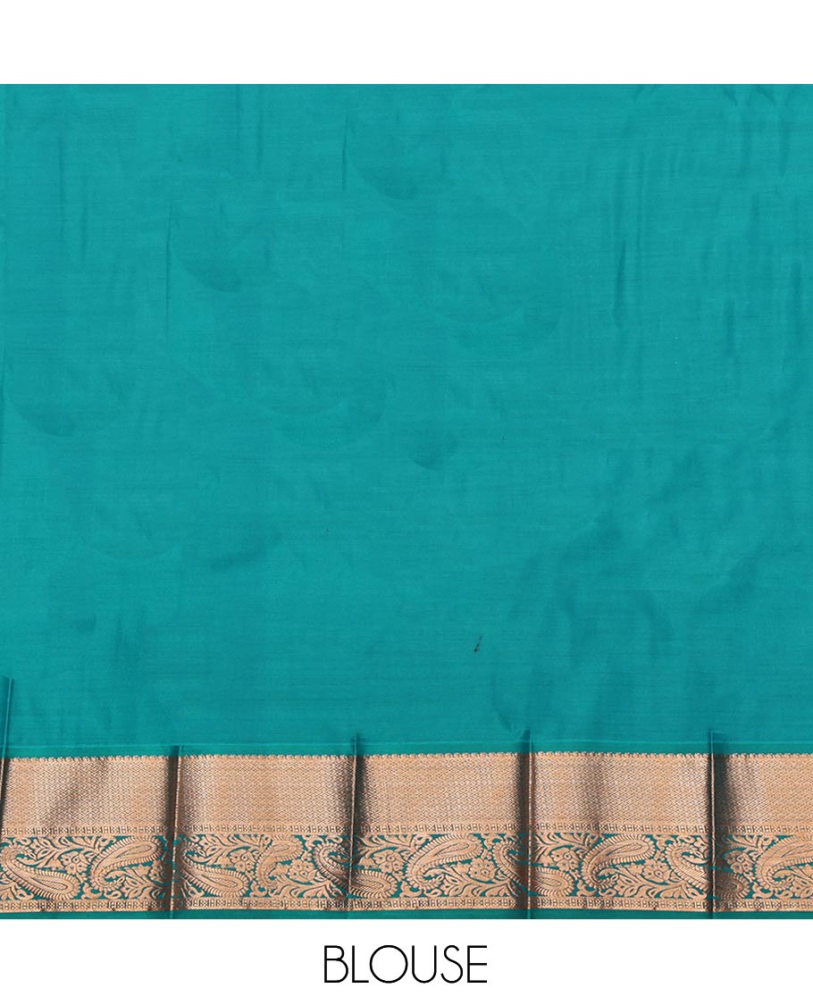 Red Budget Silk Saree, Woven with Jacquard Design, Complemented by a Contrast Traditional Zari Border, Intricate Pallu, and a Contrast Blouse