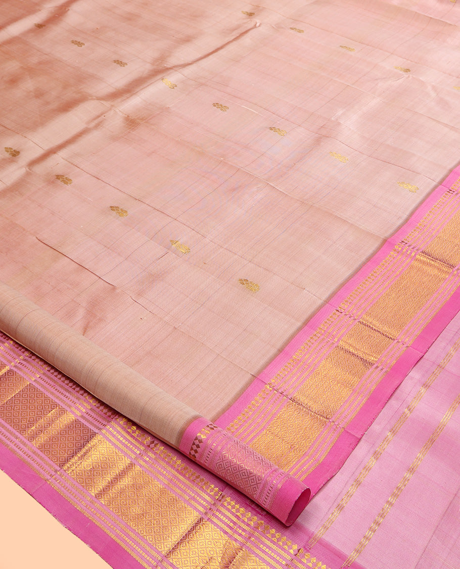 Pale Pink Kanchipuram Silk Saree