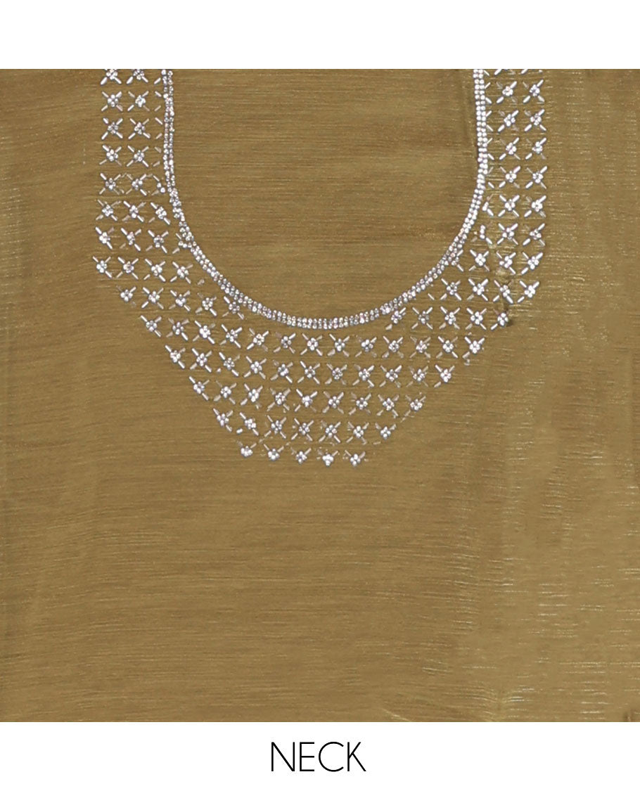 Green all-over stone work burburry chiffion saree with self cutthana stone work border