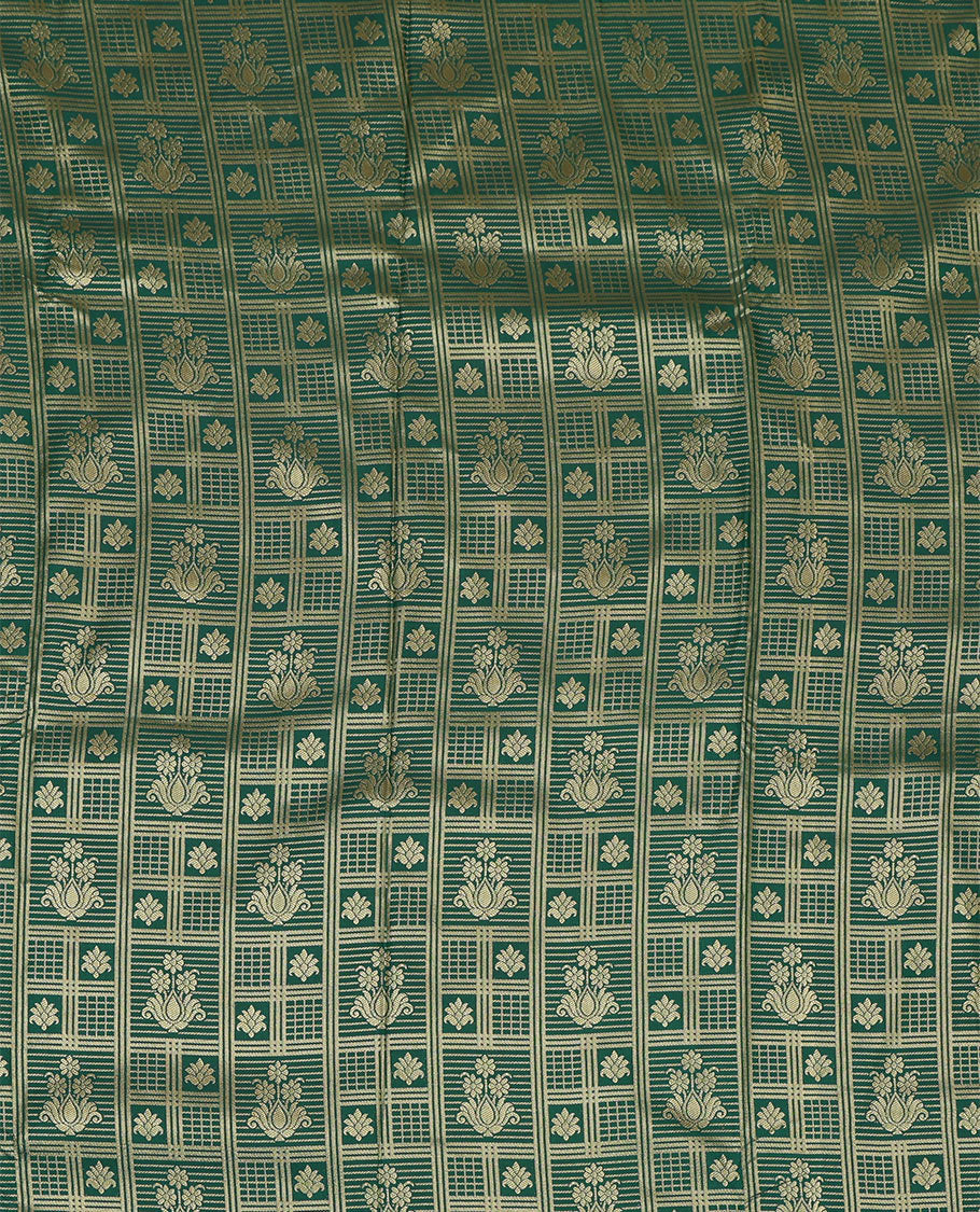 Green Art Silk Pavadai Material Set