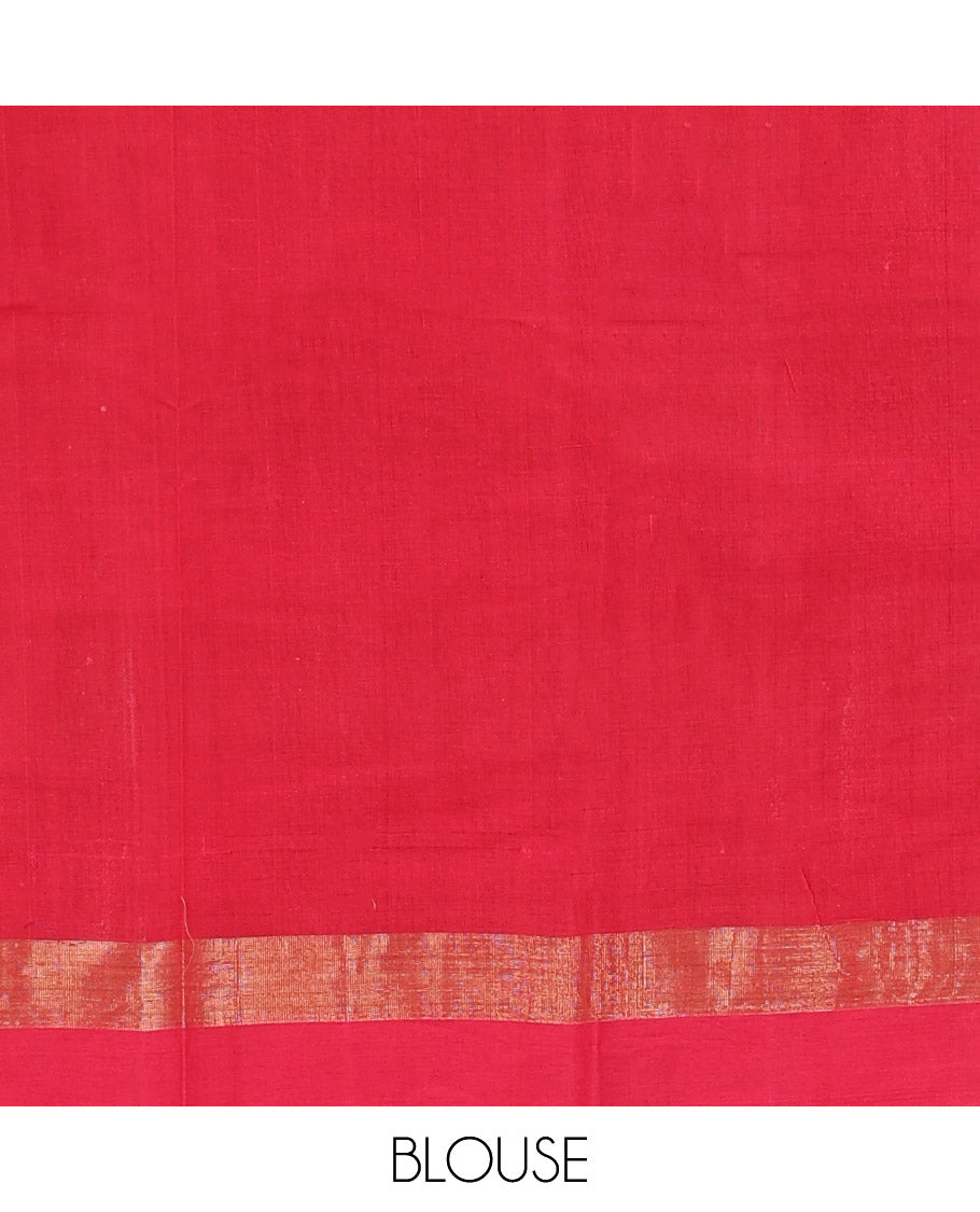 Multi-color checked design kanchi cotton saree, zari border, and pallu of stripes