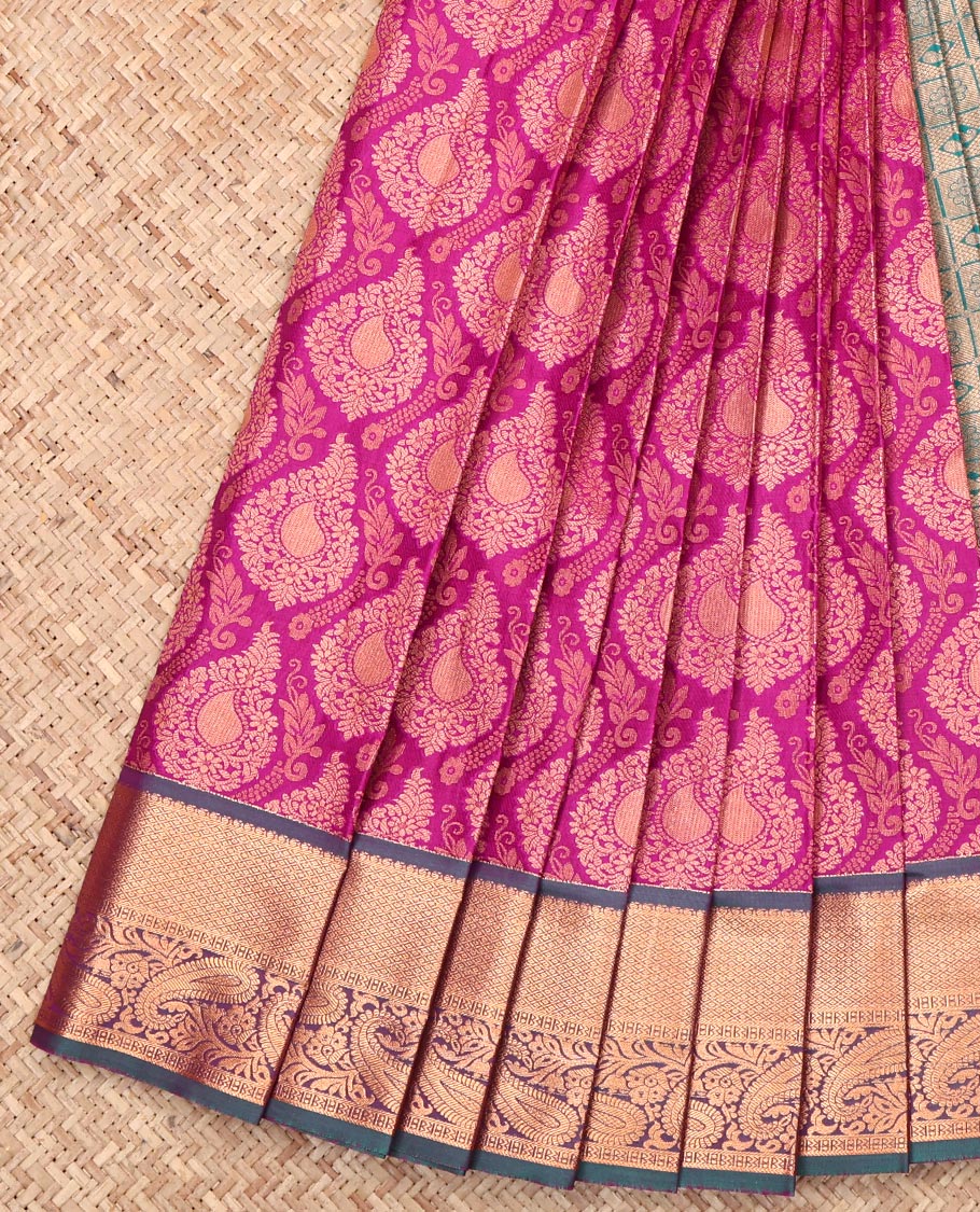 Pink Budget Silk Saree, Finely Crafted with Jacquard Design, Complemented by a Contrast Traditional Zari Border, Intricate Pallu, and a Contrast Blouse