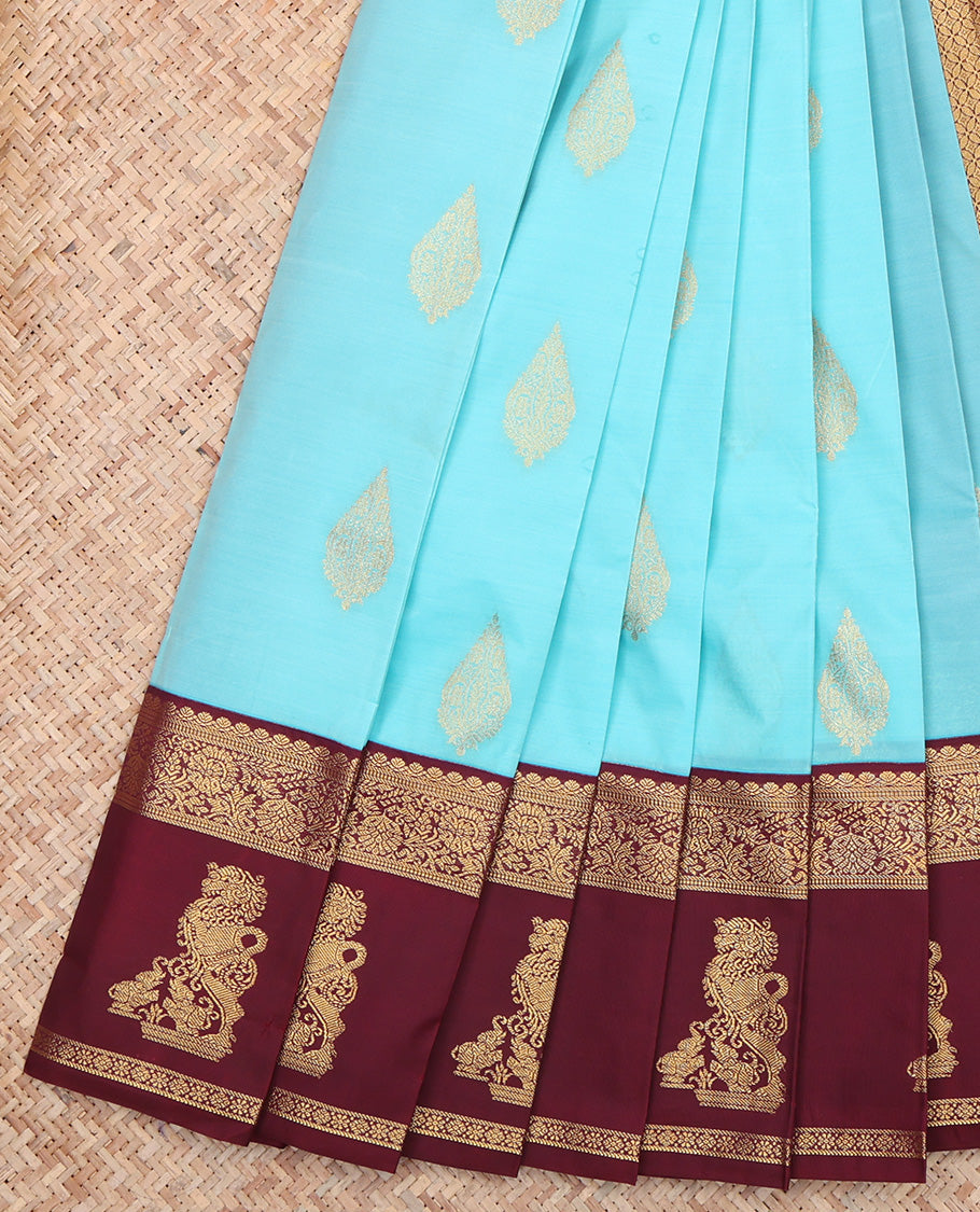 Blue Lion Design Budget Silk Saree
