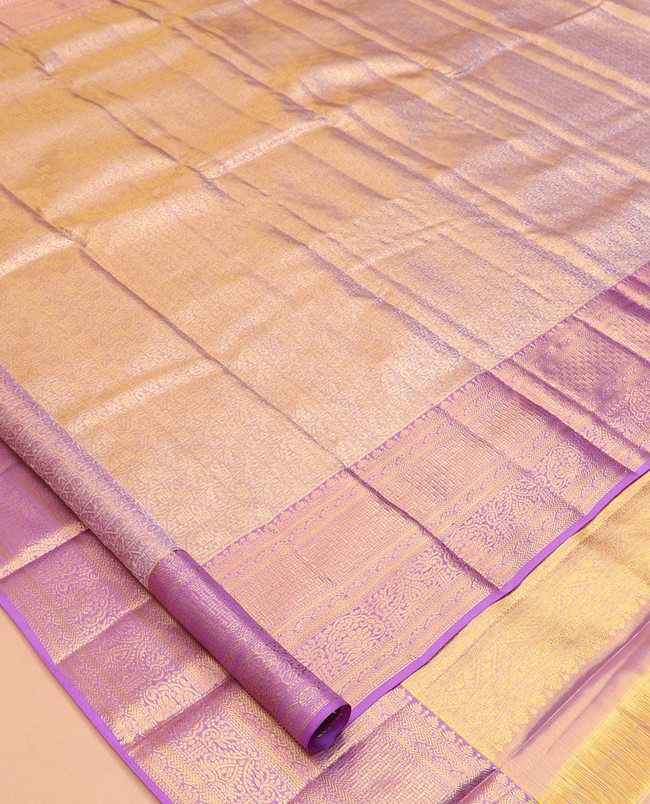 Lavender Kanchipuram Tissue Silk Saree