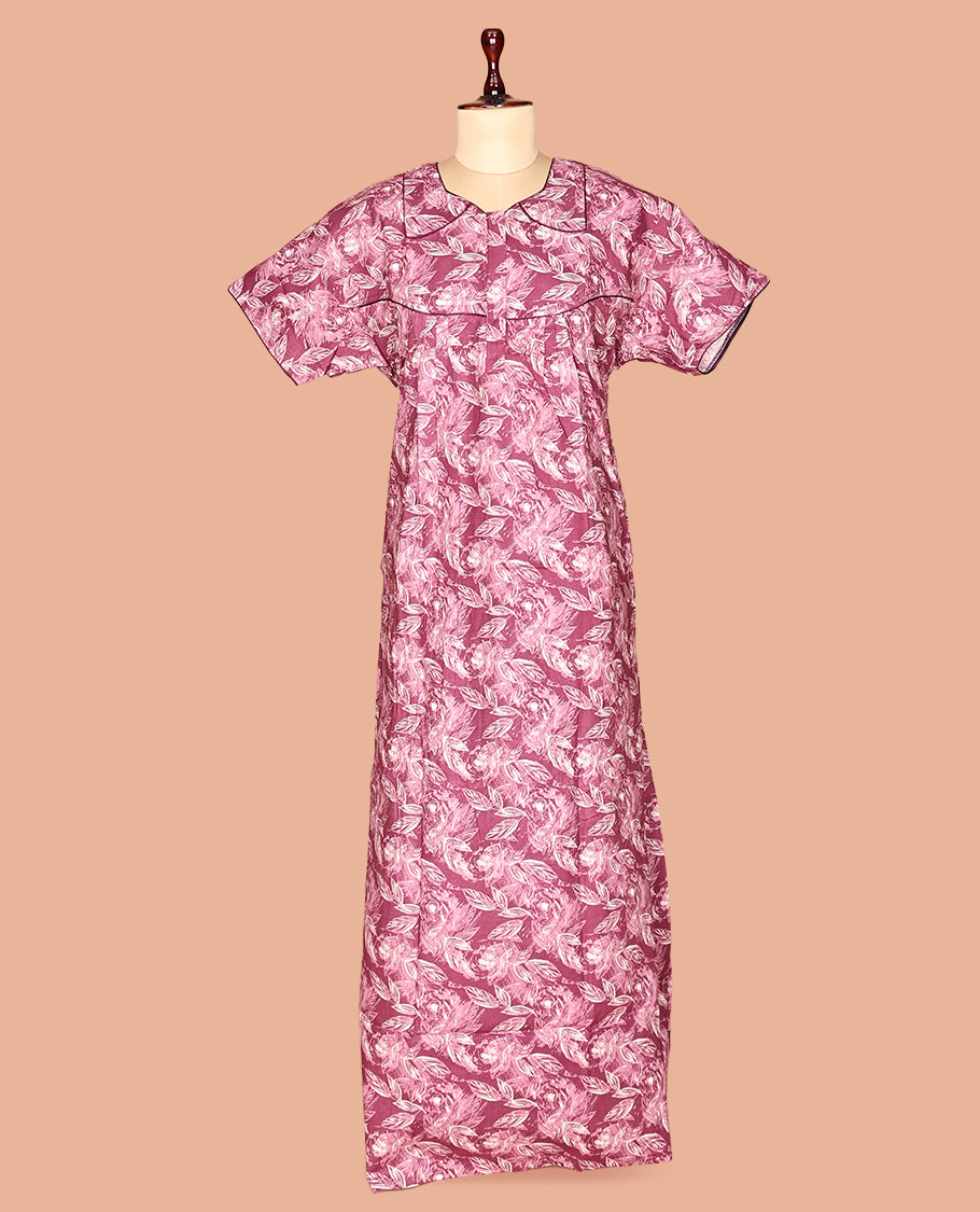 Purple Cotton-Blended Nighty