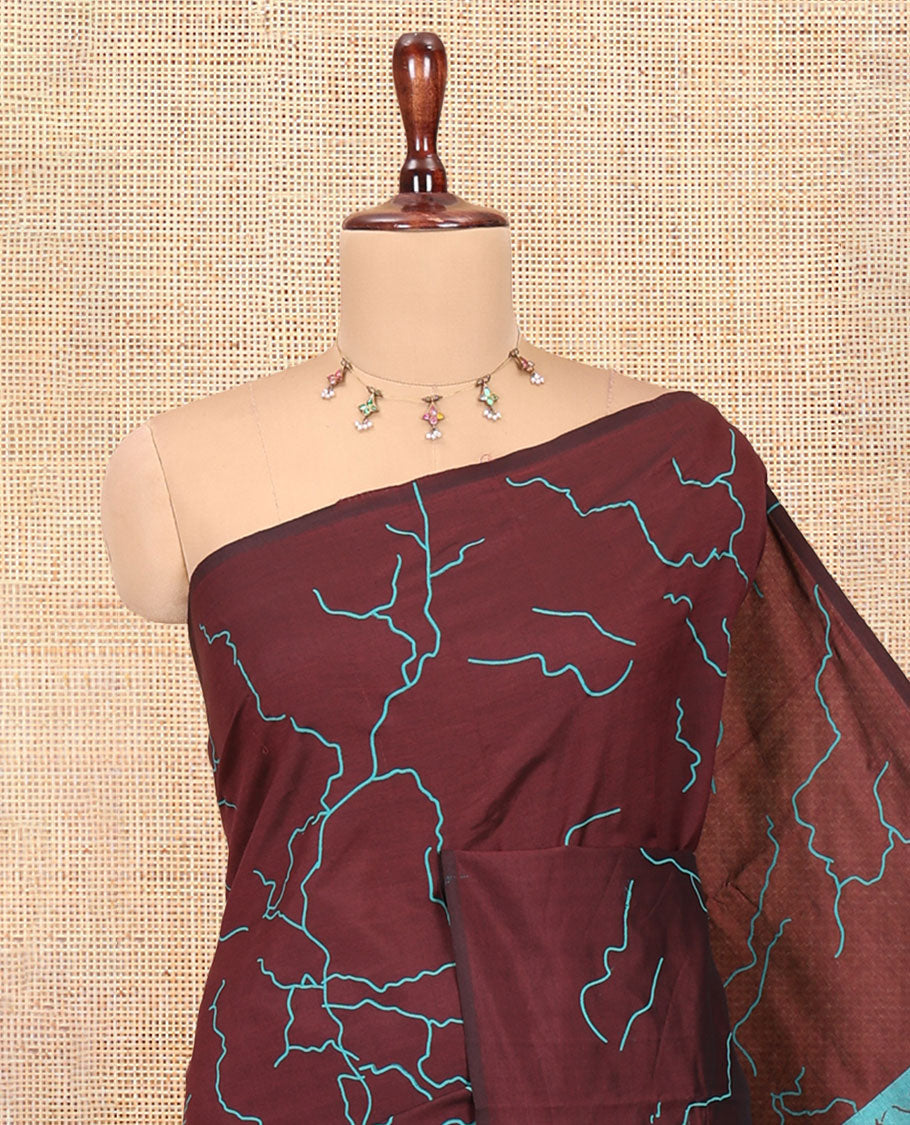Borderless Brown South Cotton Saree