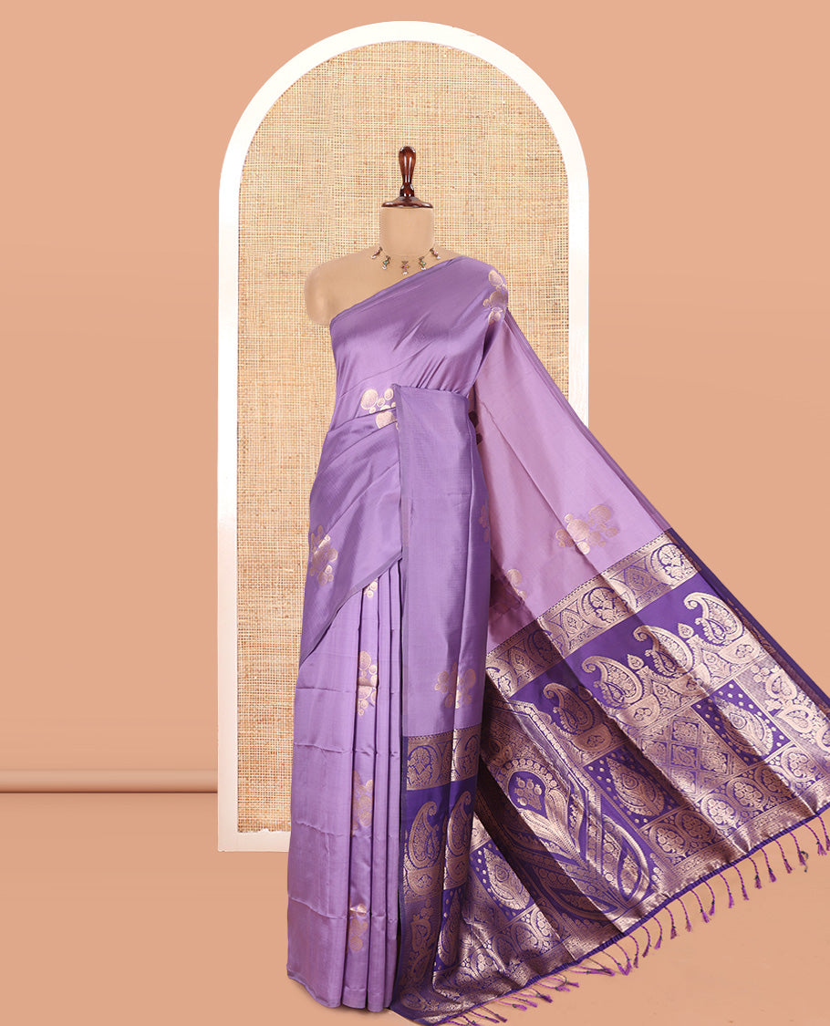 Borderless Lavender Elite Soft Silk Saree