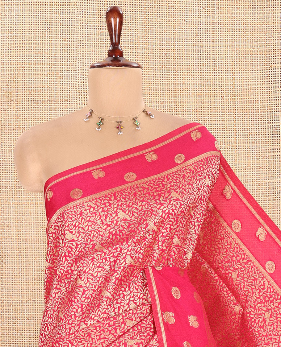 Rani Pink Semi-Mysore Silk Saree