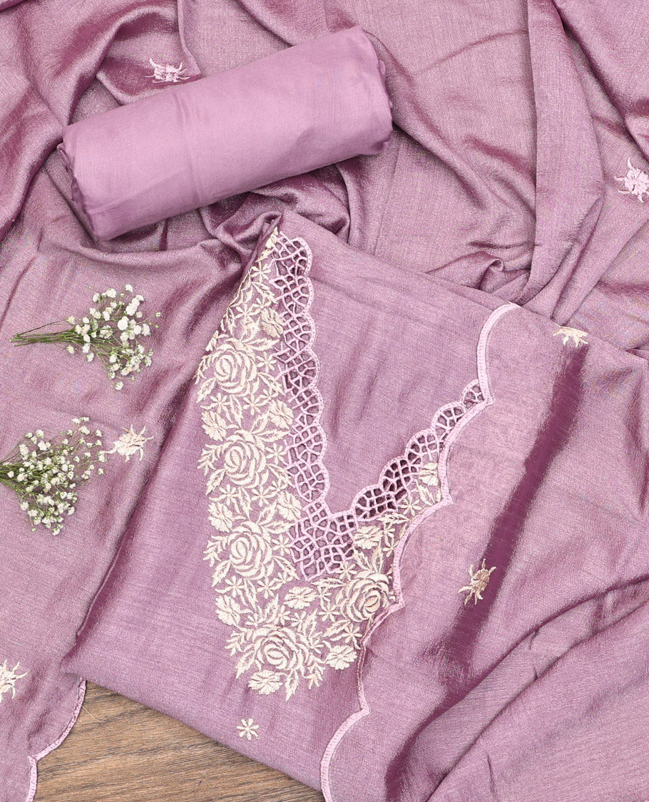 Lavender Material Chudidar Set