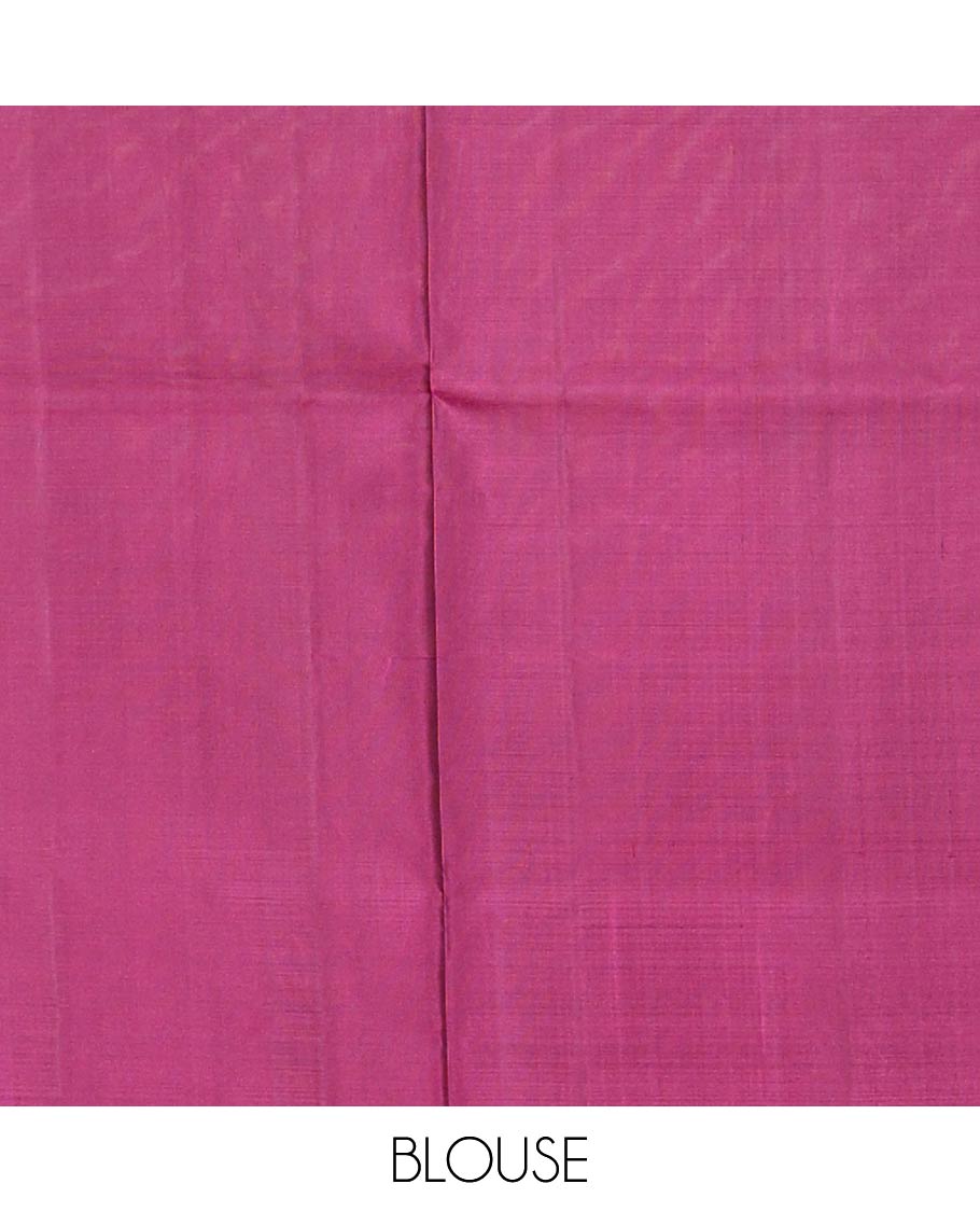 Borderless purple floral buttas soft silk saree, gleaming zari pallu of vanki designs