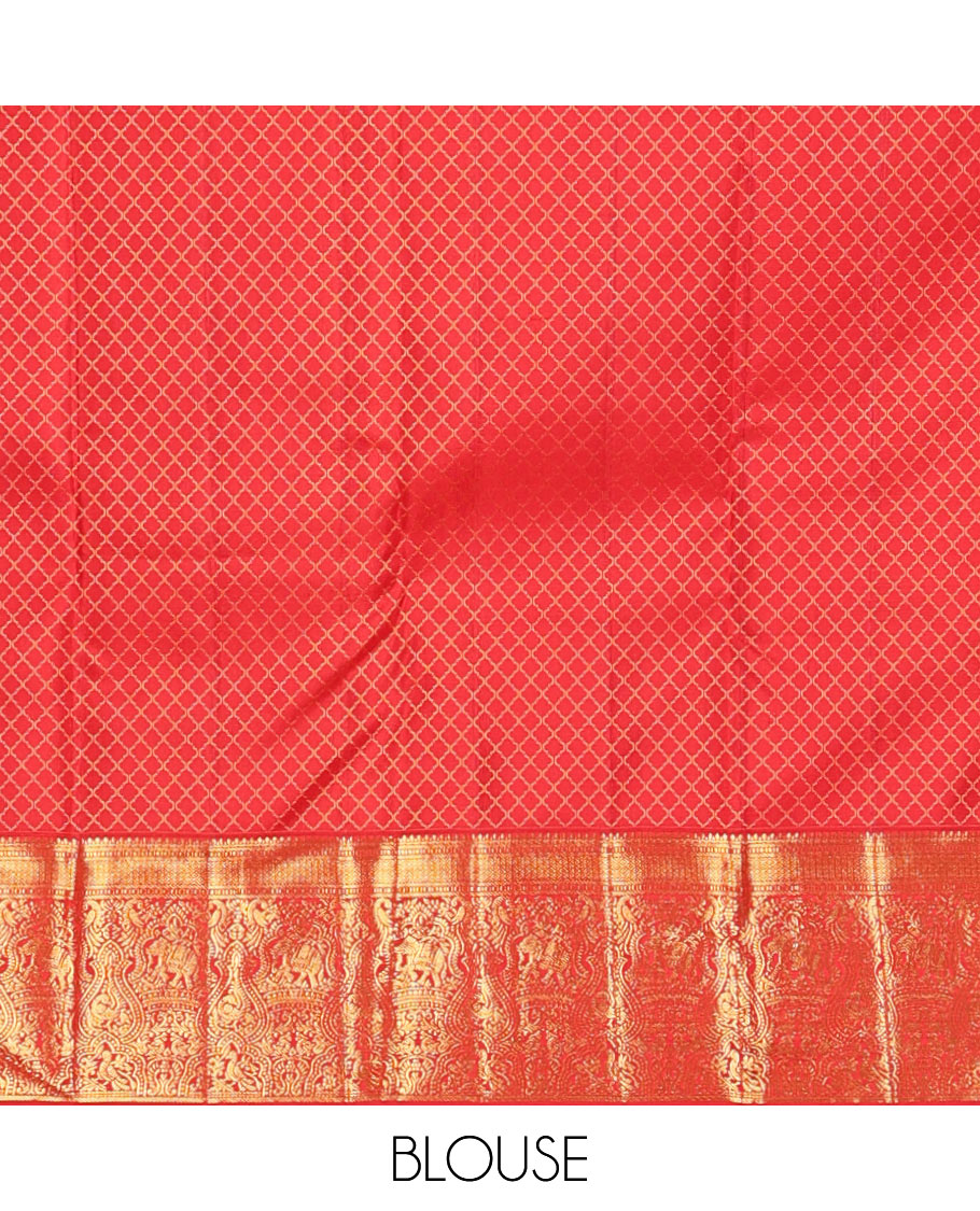 Pink meenakari zari design wedding silk saree, contrast border of thilakam,banaras,muthu,mayil kann,mayil,& yaanai & leaf vine pallu