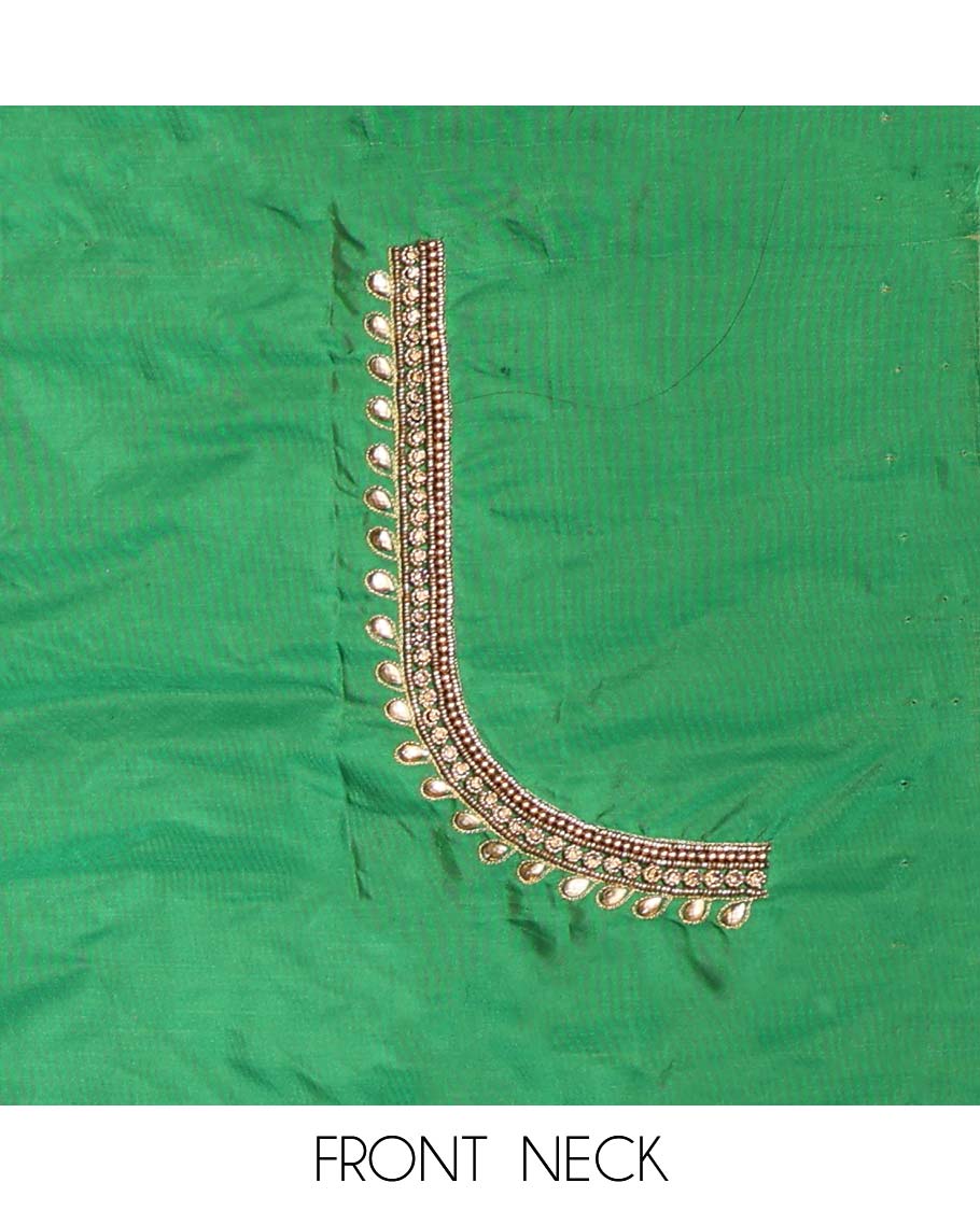 Green floral aari embroidered material blouse