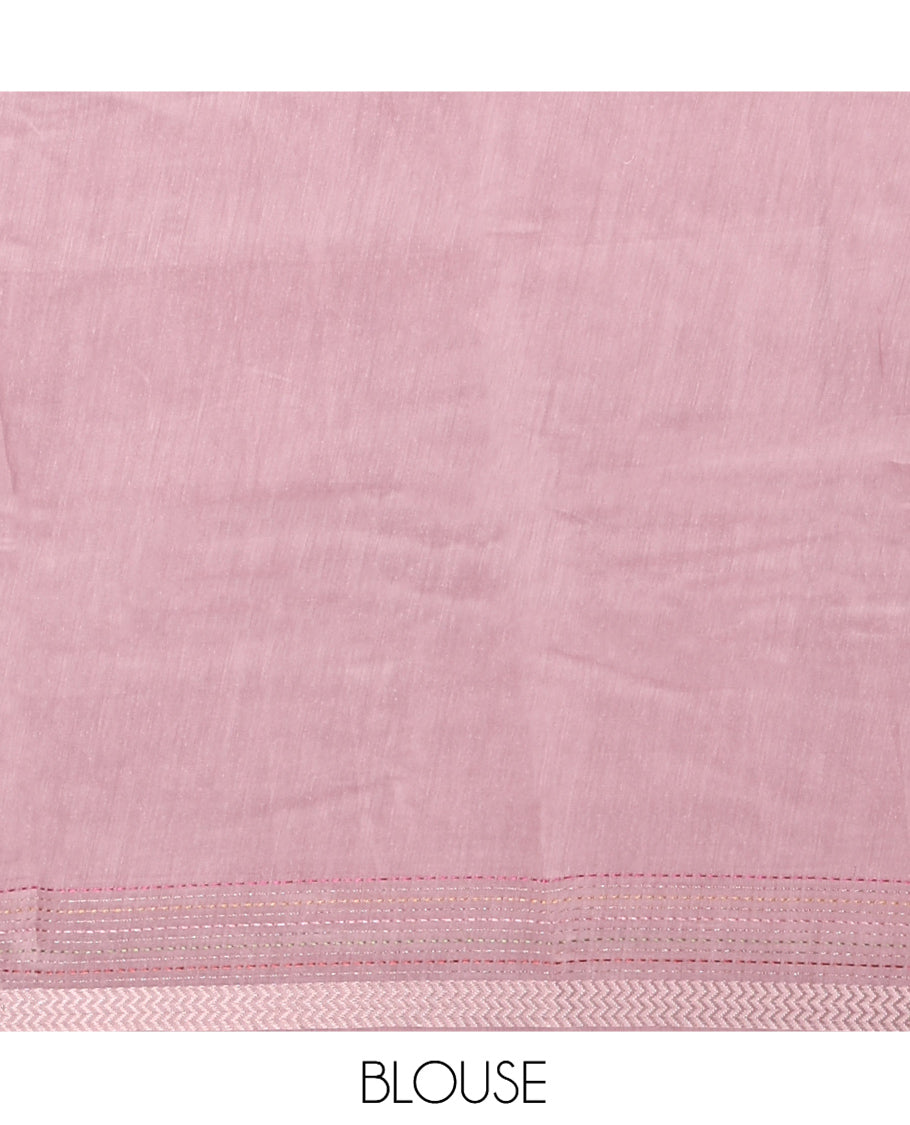 Light Purple Plain Chanderi Cotton Saree