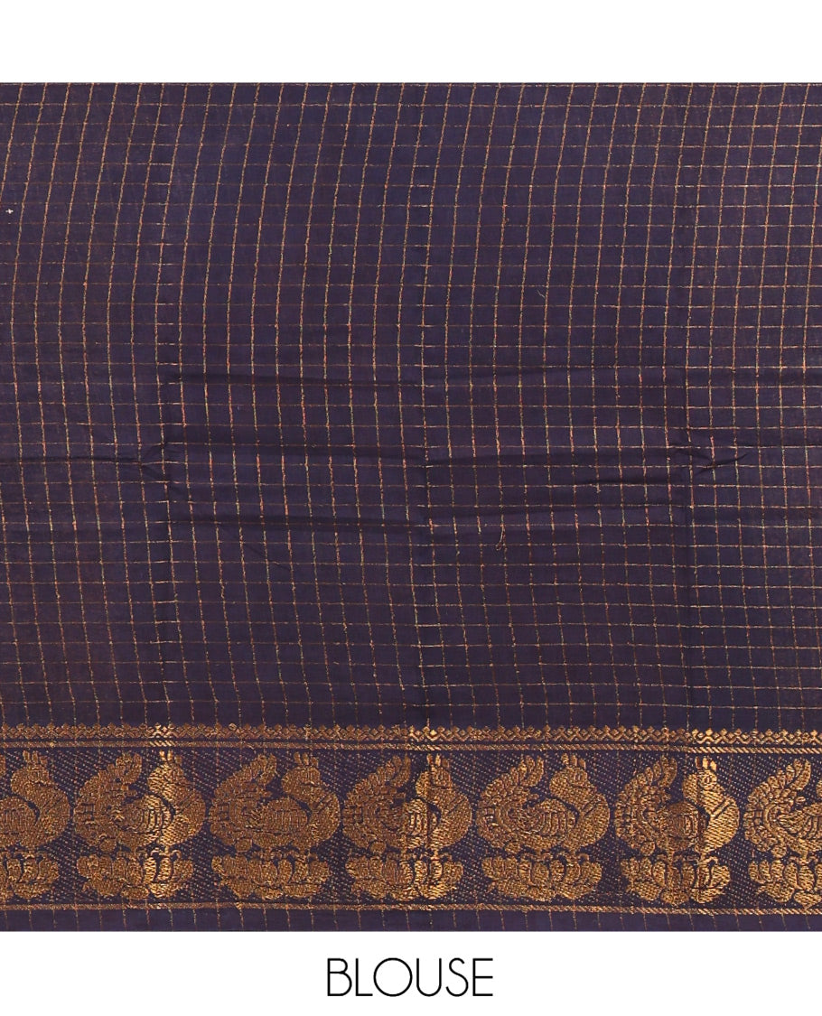 Violet Plain Sungudi Cotton Saree