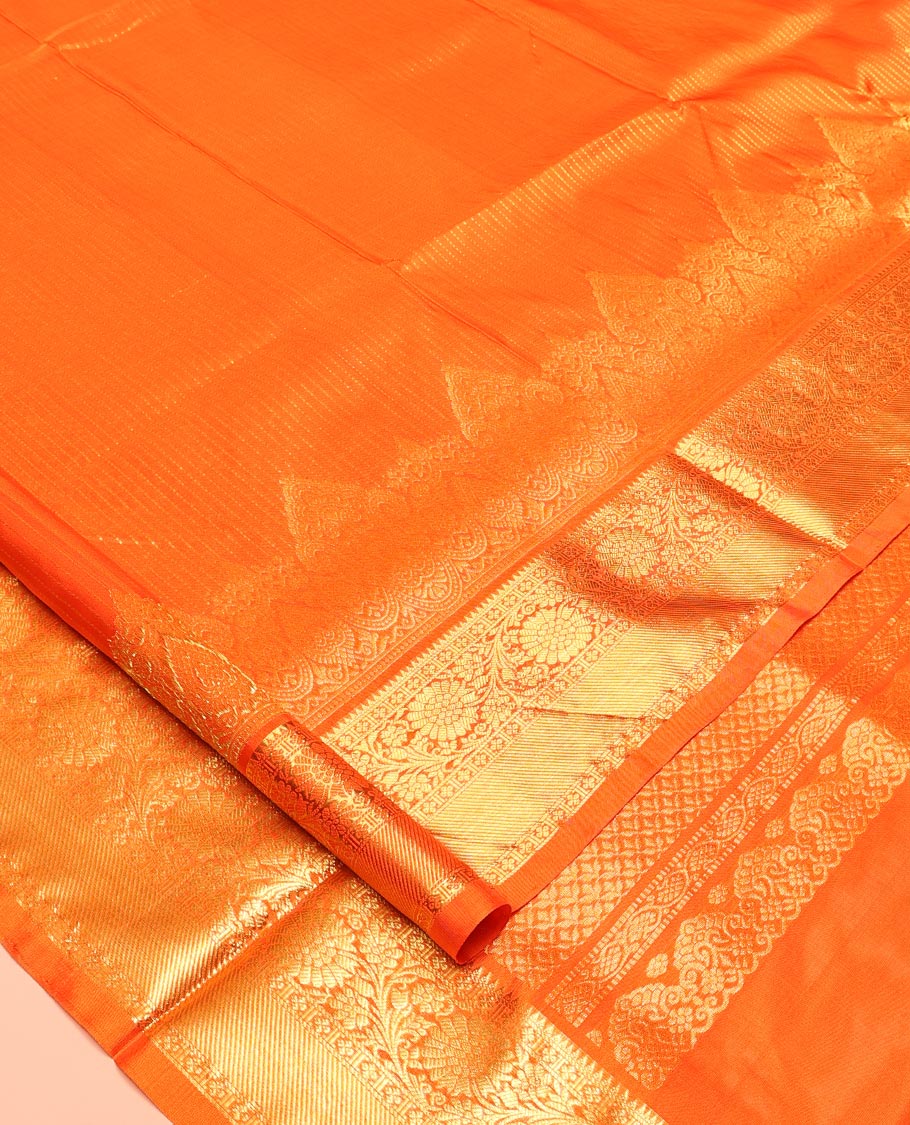 Orange Venkatagiri Silk Saree