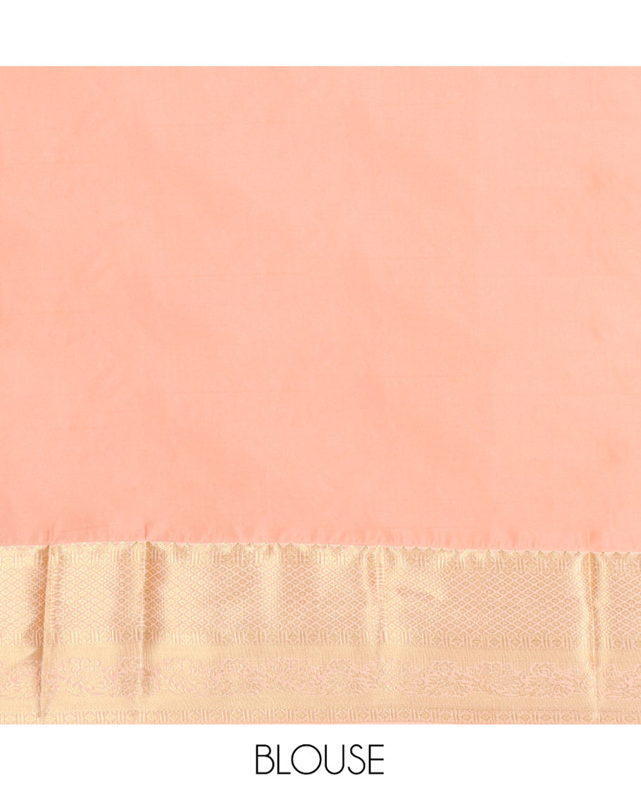 Green Budget Silk Saree, Mesmerized with Zari Buttas and Stripes All Over Its Body, Complemented by a Contrast Traditional Zari Design Border, Intricately Designed Pallu, and Paired with a Contrast Blouse