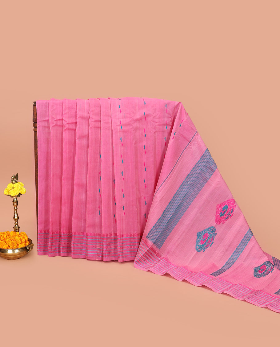 Pink Gadwal Silk Saree